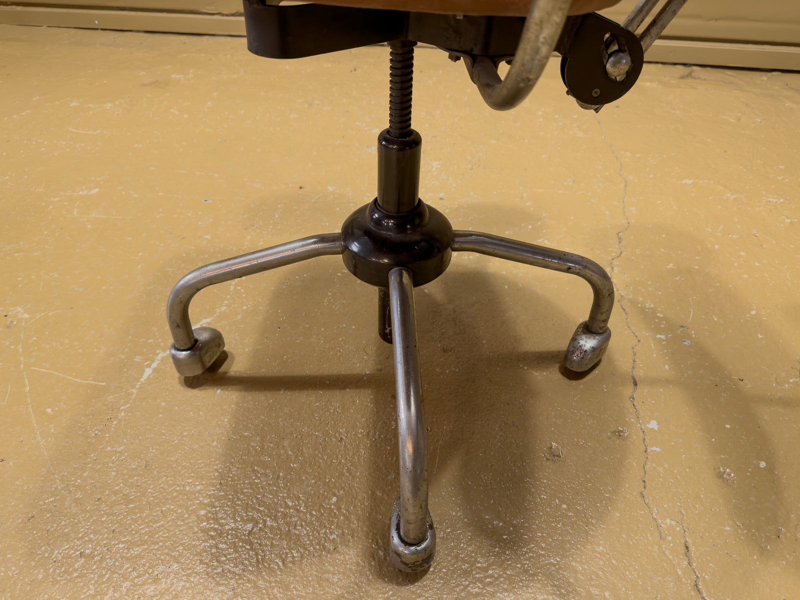 Jorgen Rasmussen Leather and Chrome Desk Chair with Arms