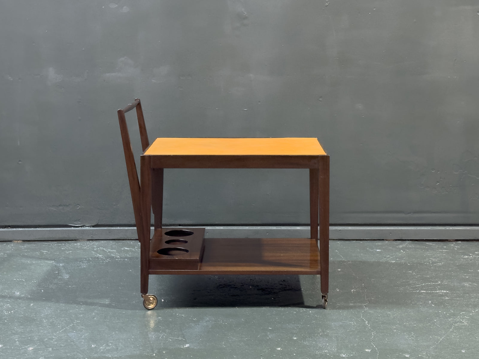 Leather Top Rosewood Trolley
