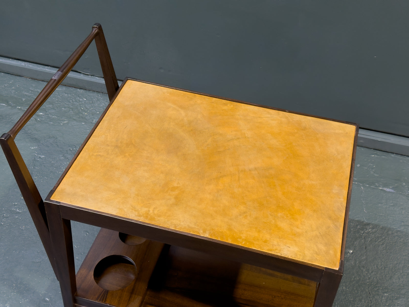Leather Top Rosewood Trolley