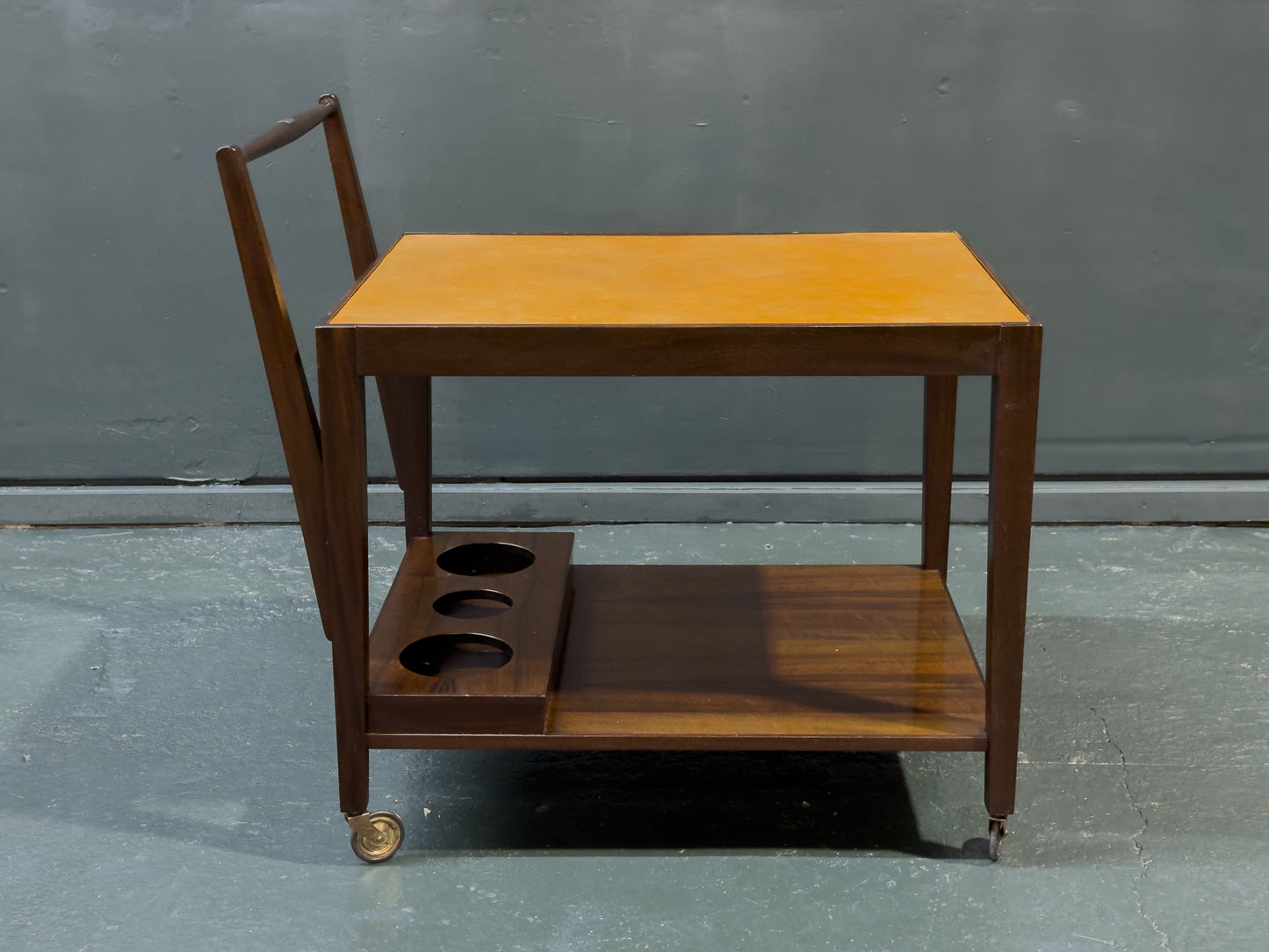 Leather Top Rosewood Trolley