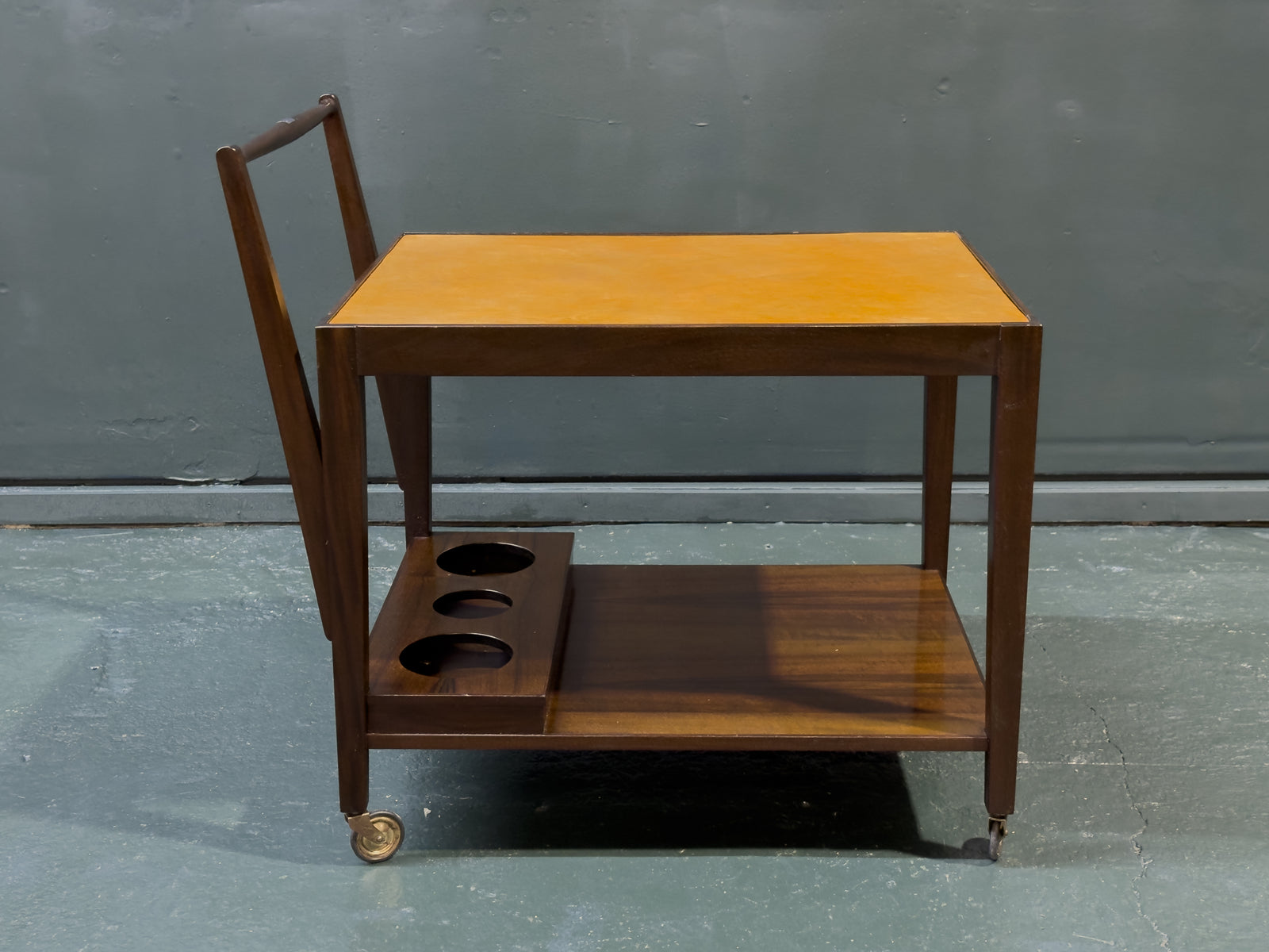 Leather Top Rosewood Trolley
