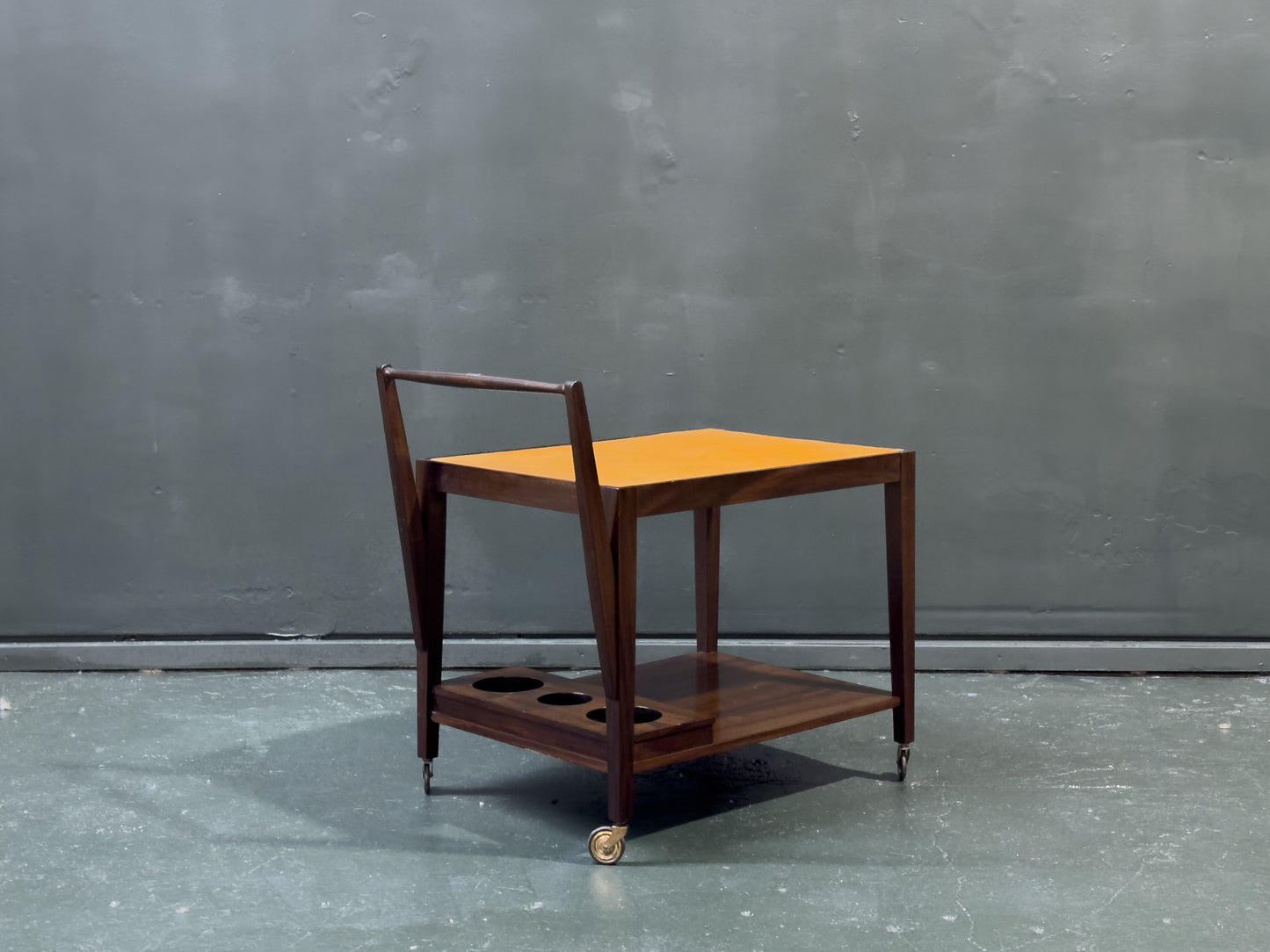 Leather Top Rosewood Trolley