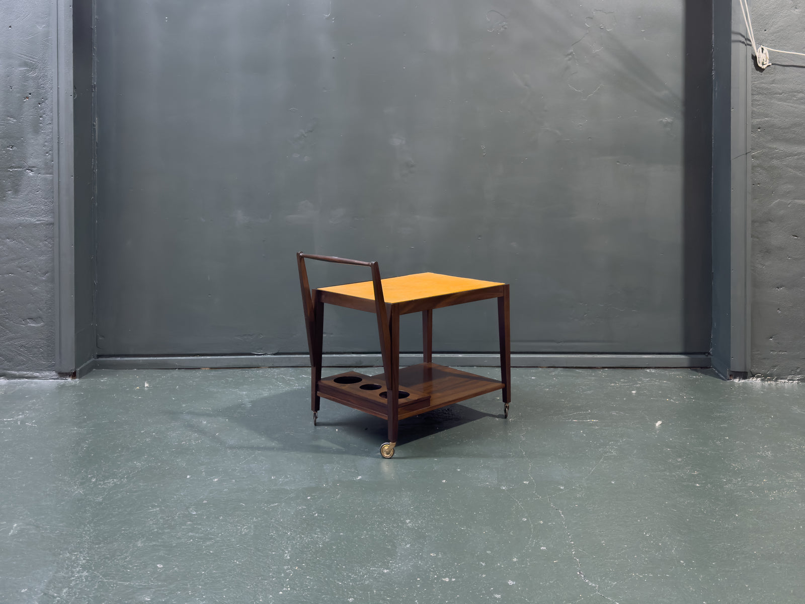 Leather Top Rosewood Trolley