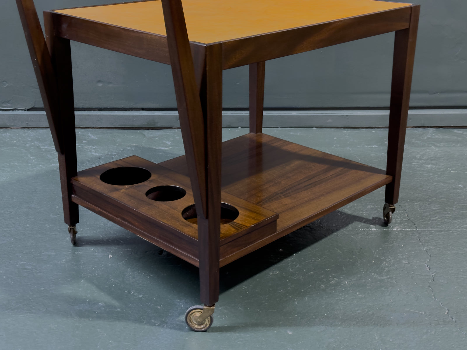 Leather Top Rosewood Trolley