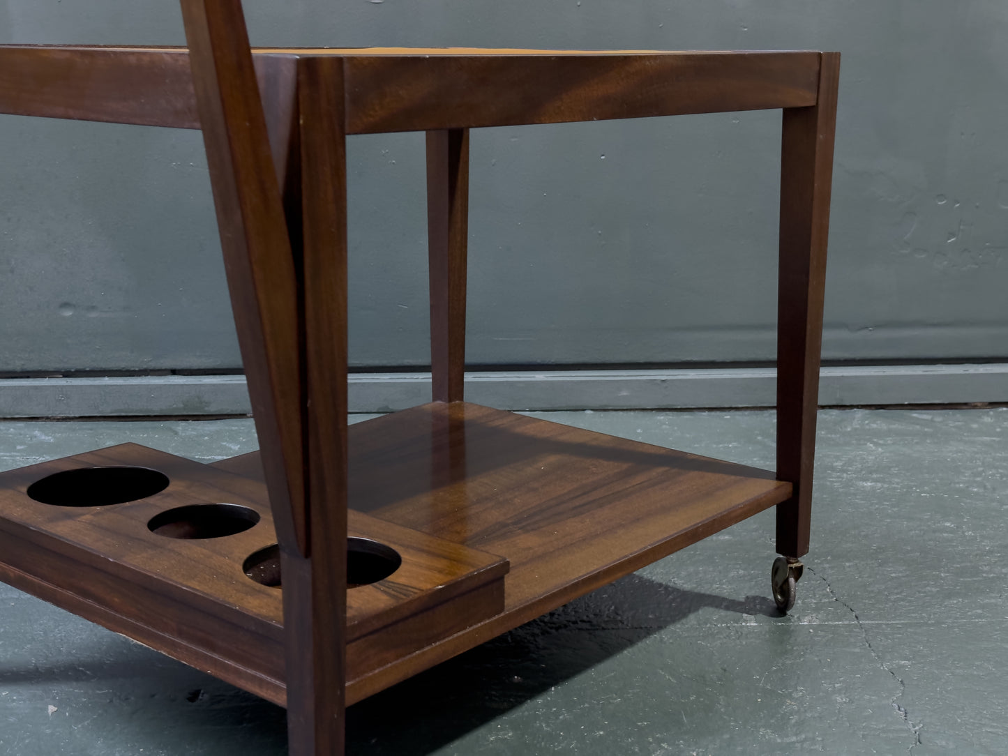 Leather Top Rosewood Trolley