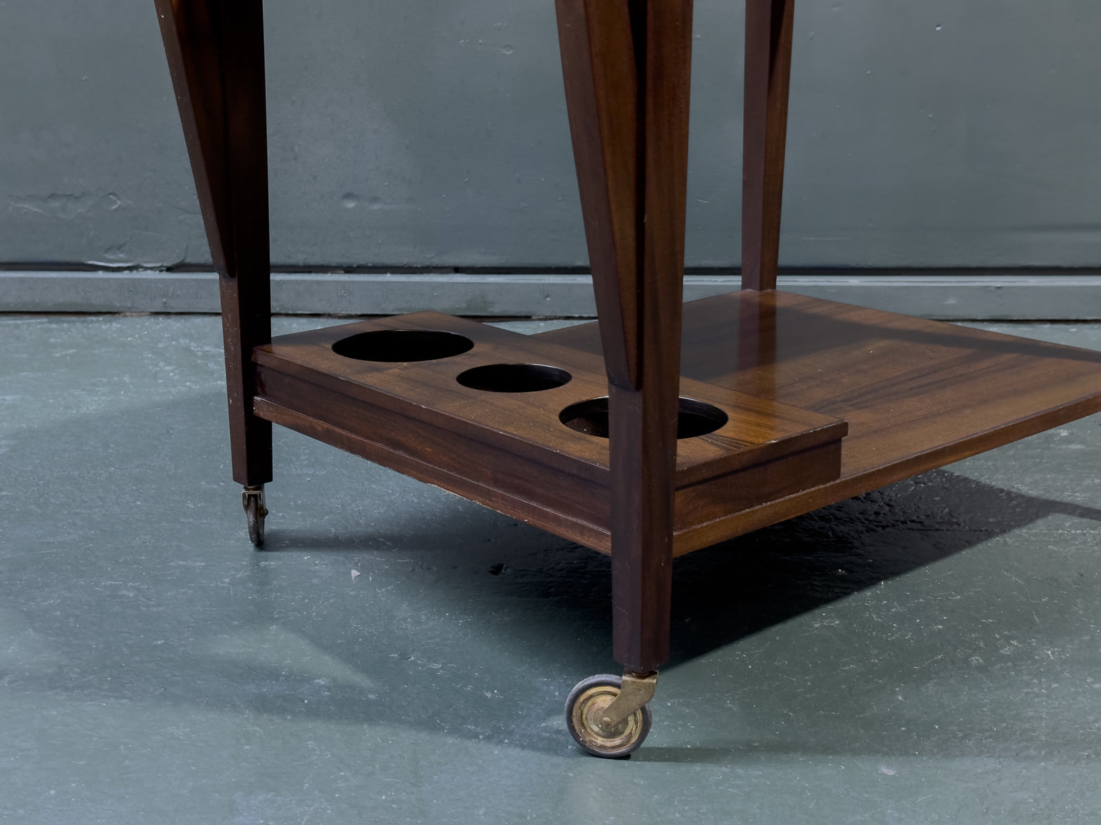 Leather Top Rosewood Trolley