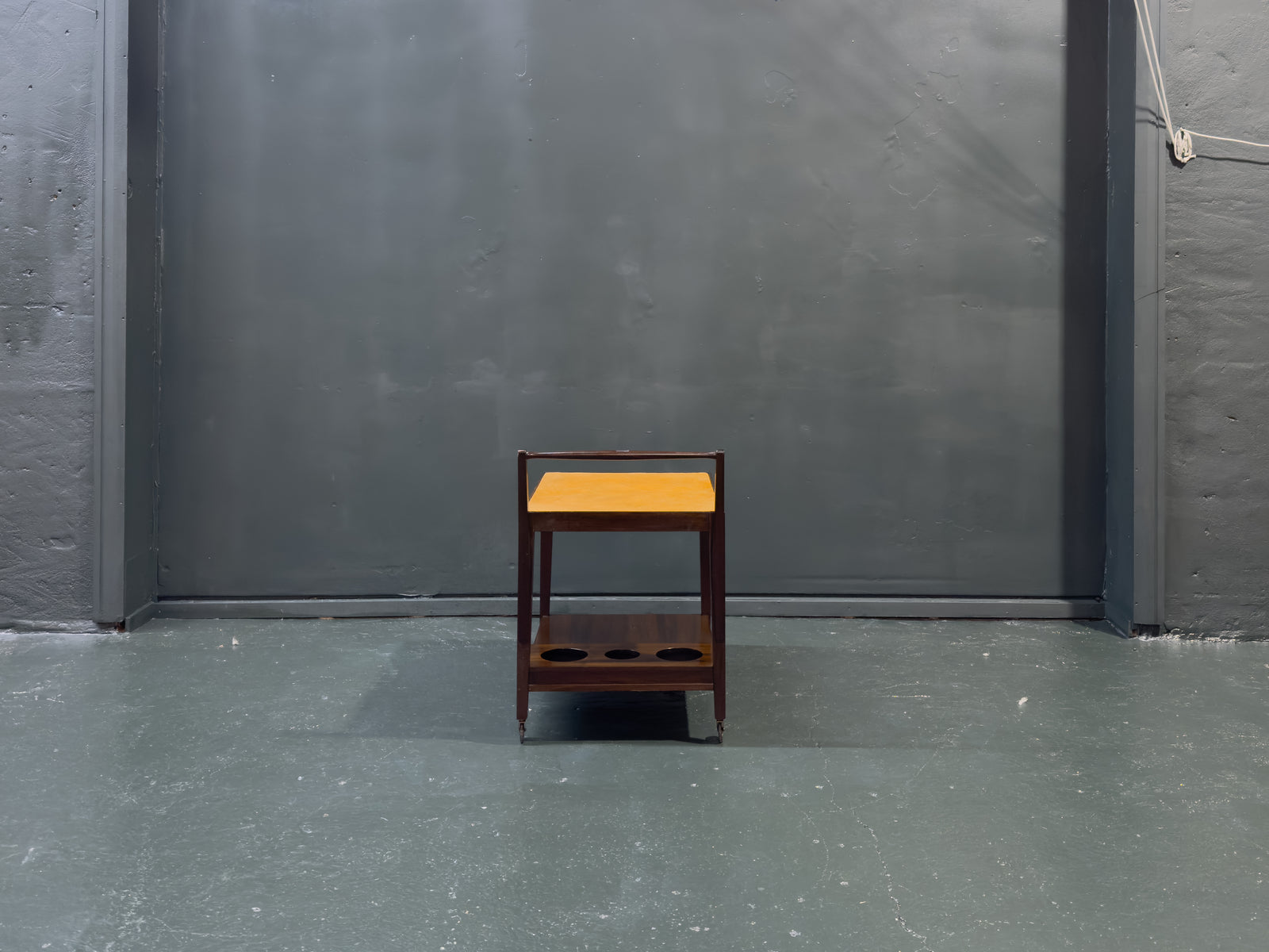 Leather Top Rosewood Trolley