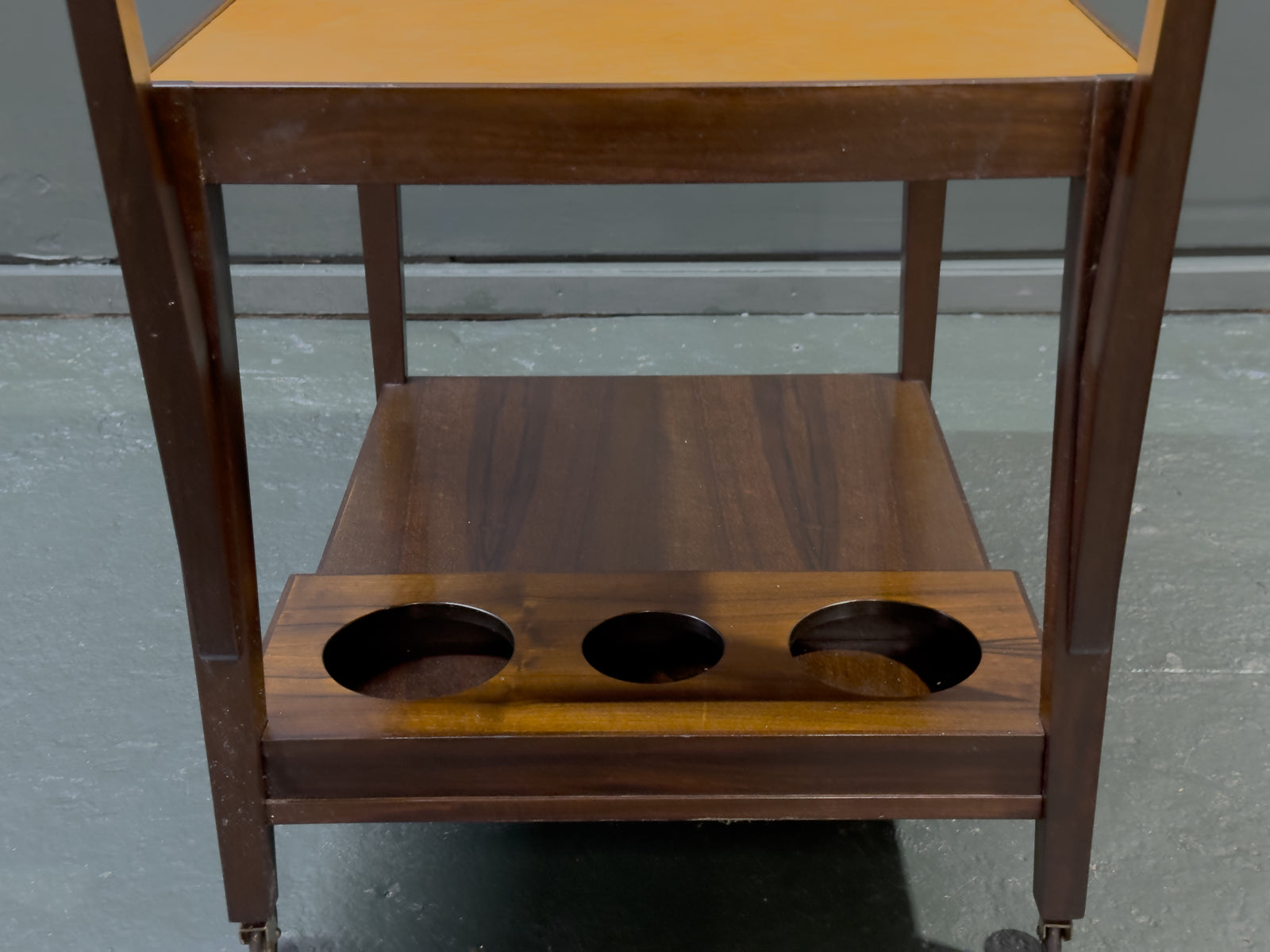 Leather Top Rosewood Trolley