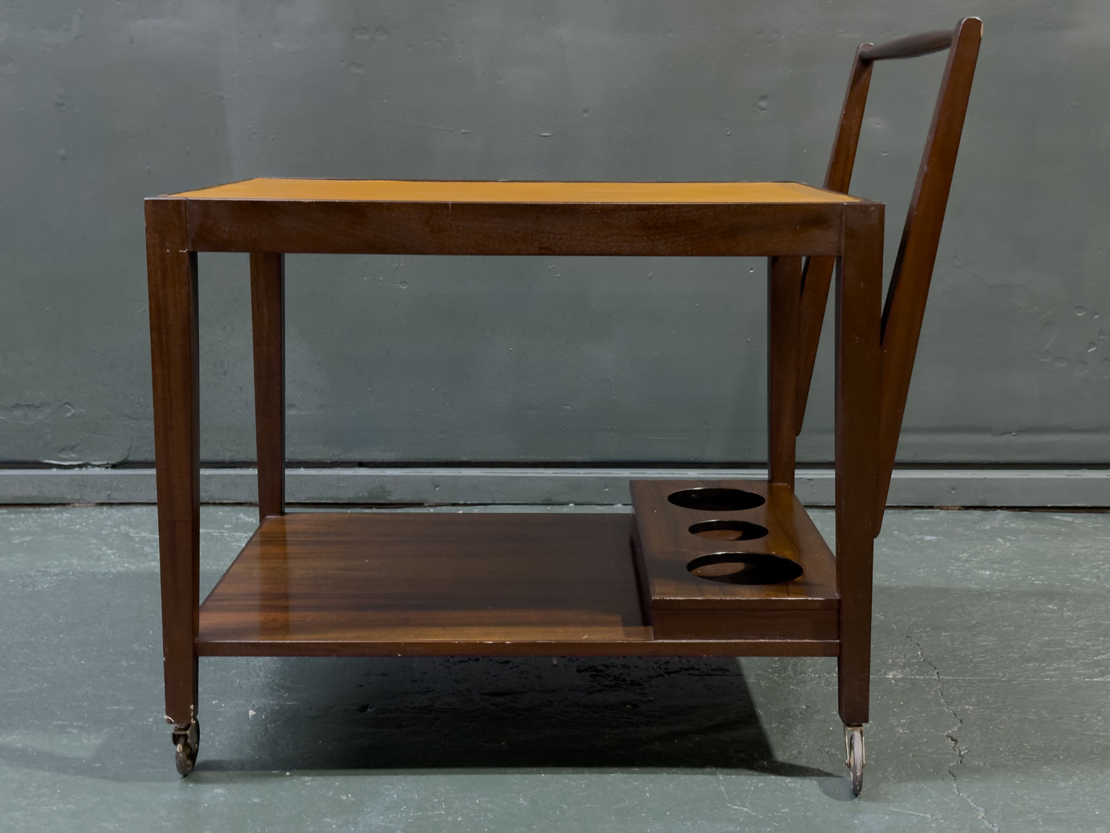 Leather Top Rosewood Trolley