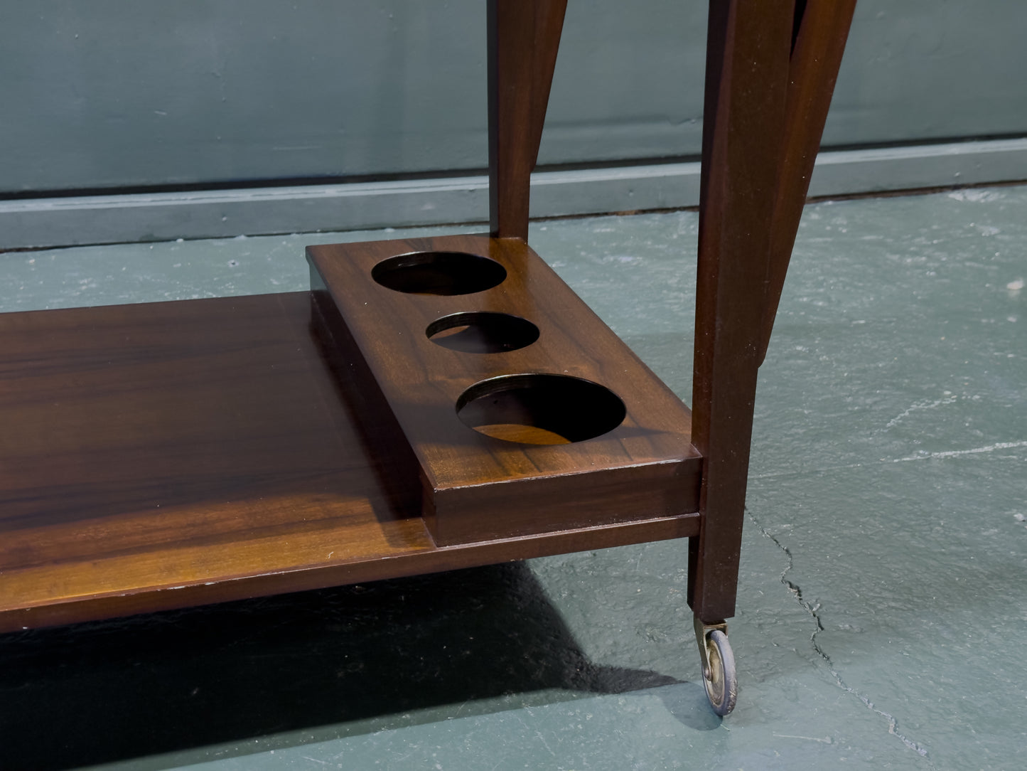 Leather Top Rosewood Trolley