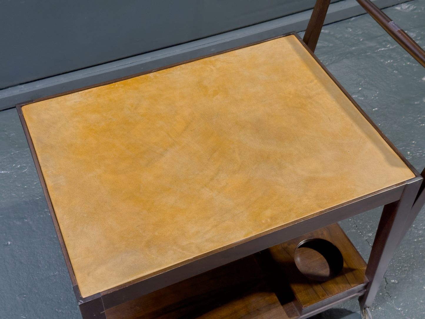 Leather Top Rosewood Trolley