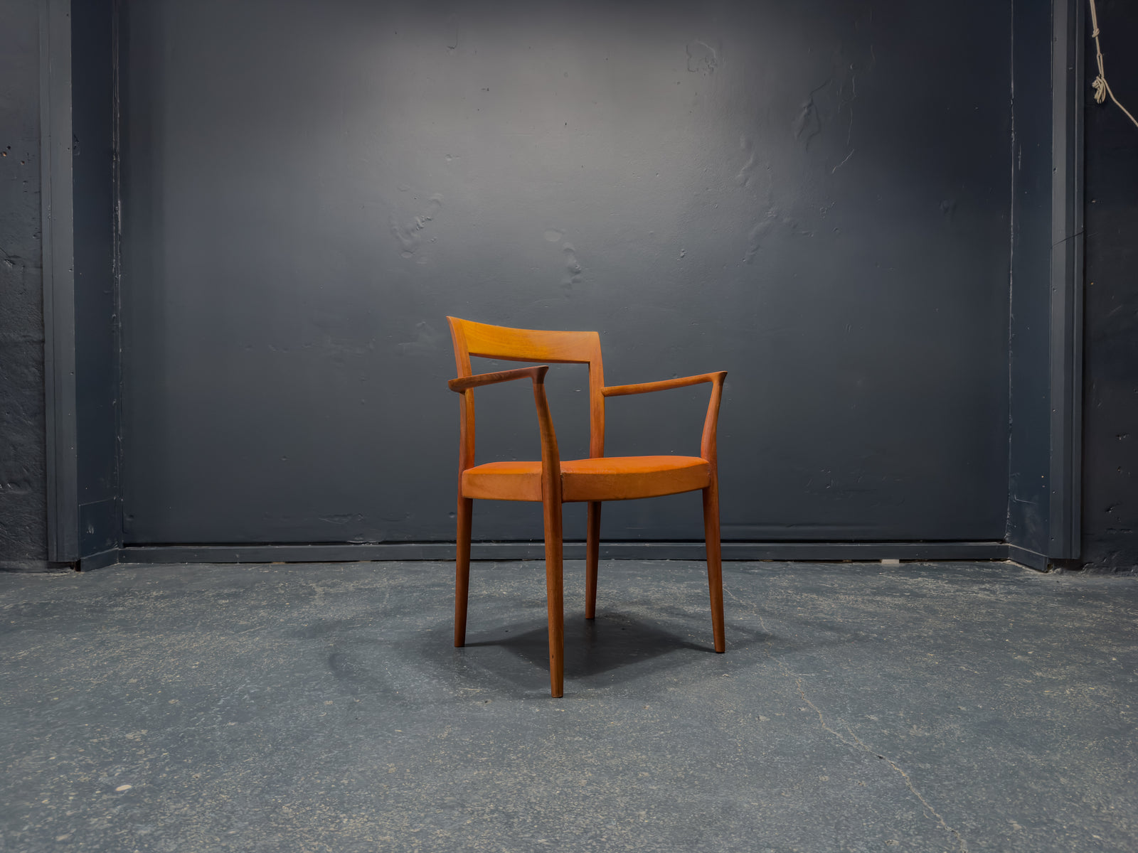 Teak and Leather Carver