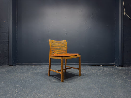 Ditte and Adrian Heath Cane and Leather Chair