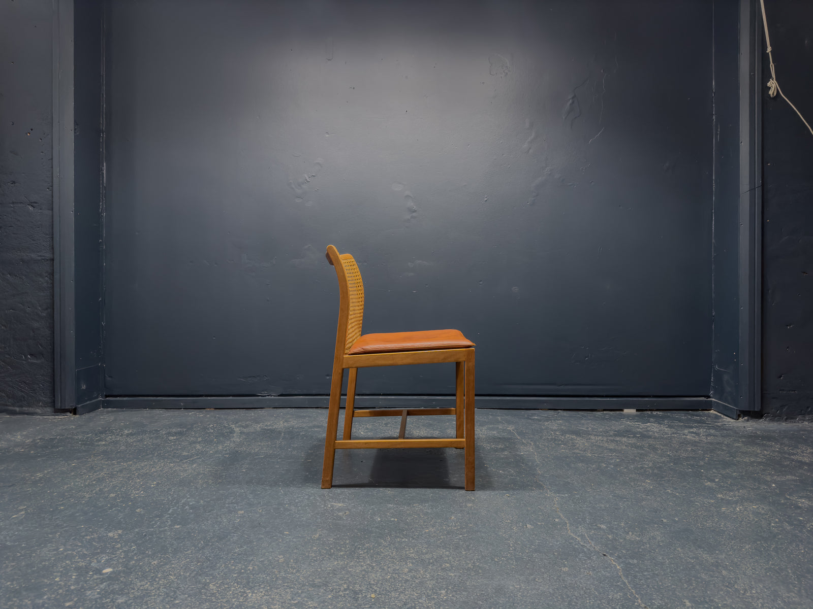 Ditte and Adrian Heath Cane and Leather Chair