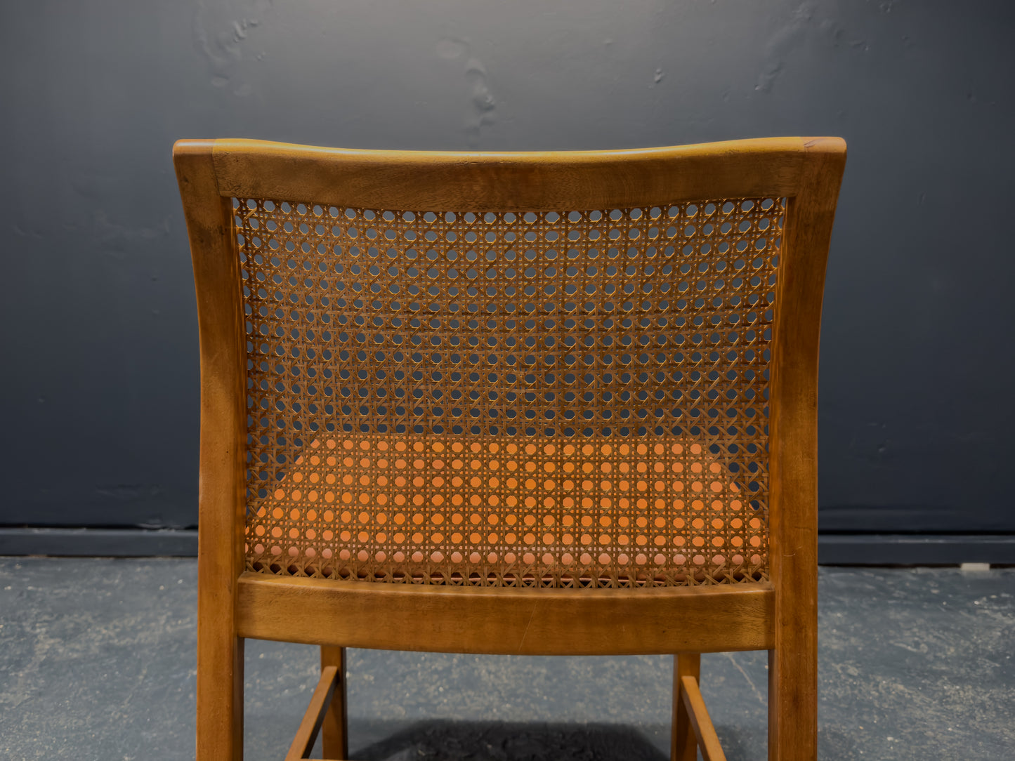 Ditte and Adrian Heath Cane and Leather Chair