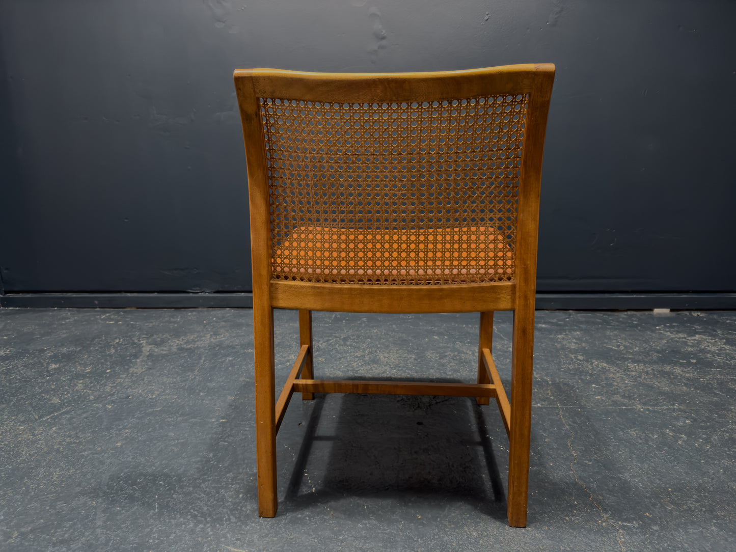 Ditte and Adrian Heath Cane and Leather Chair