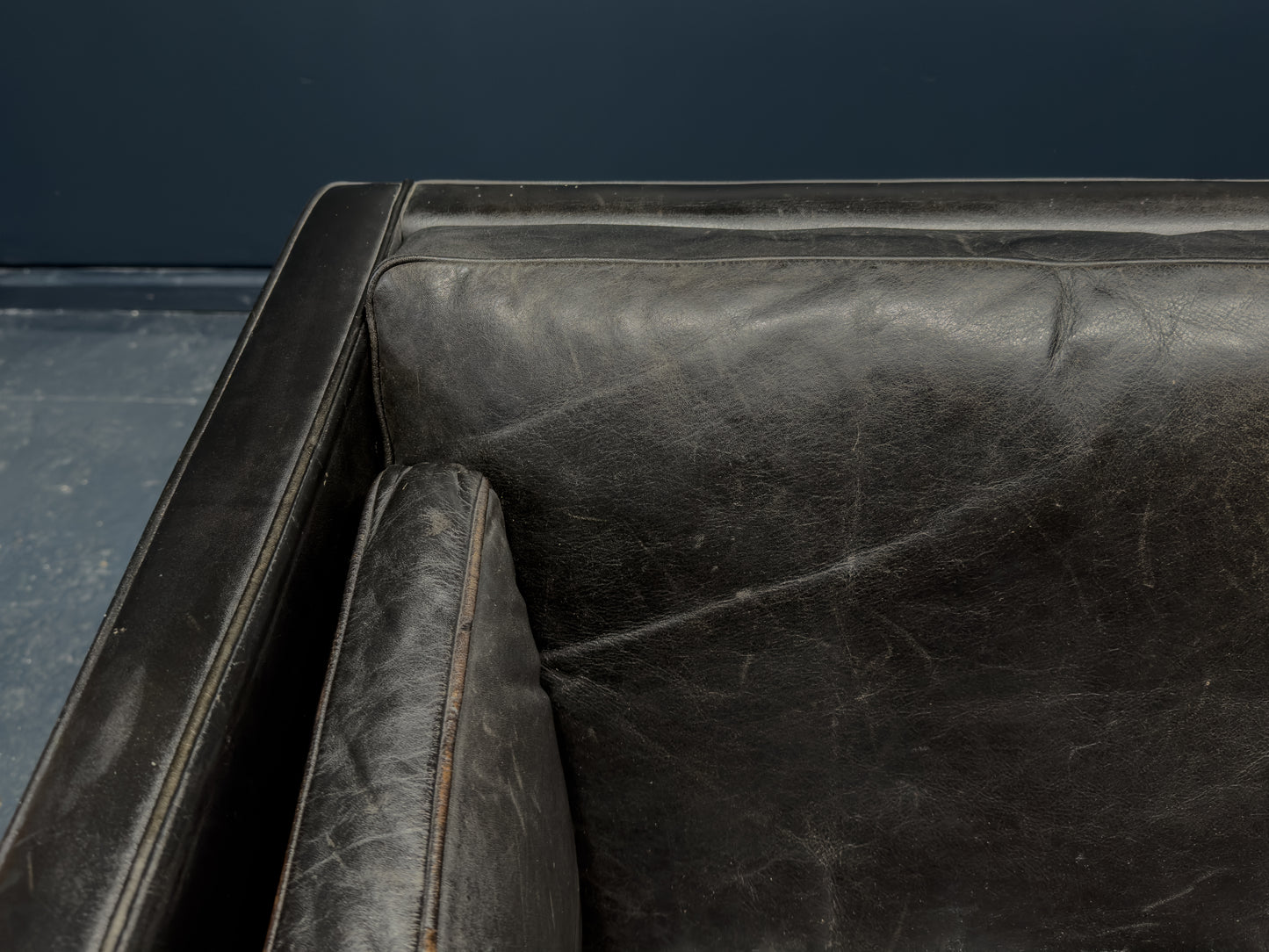 Borge Mogensen Black Leather Sofa