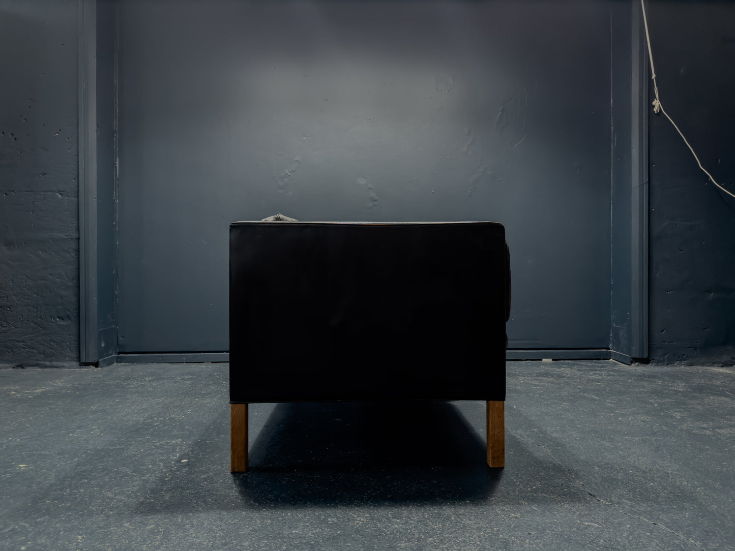 Borge Mogensen Black Leather Sofa