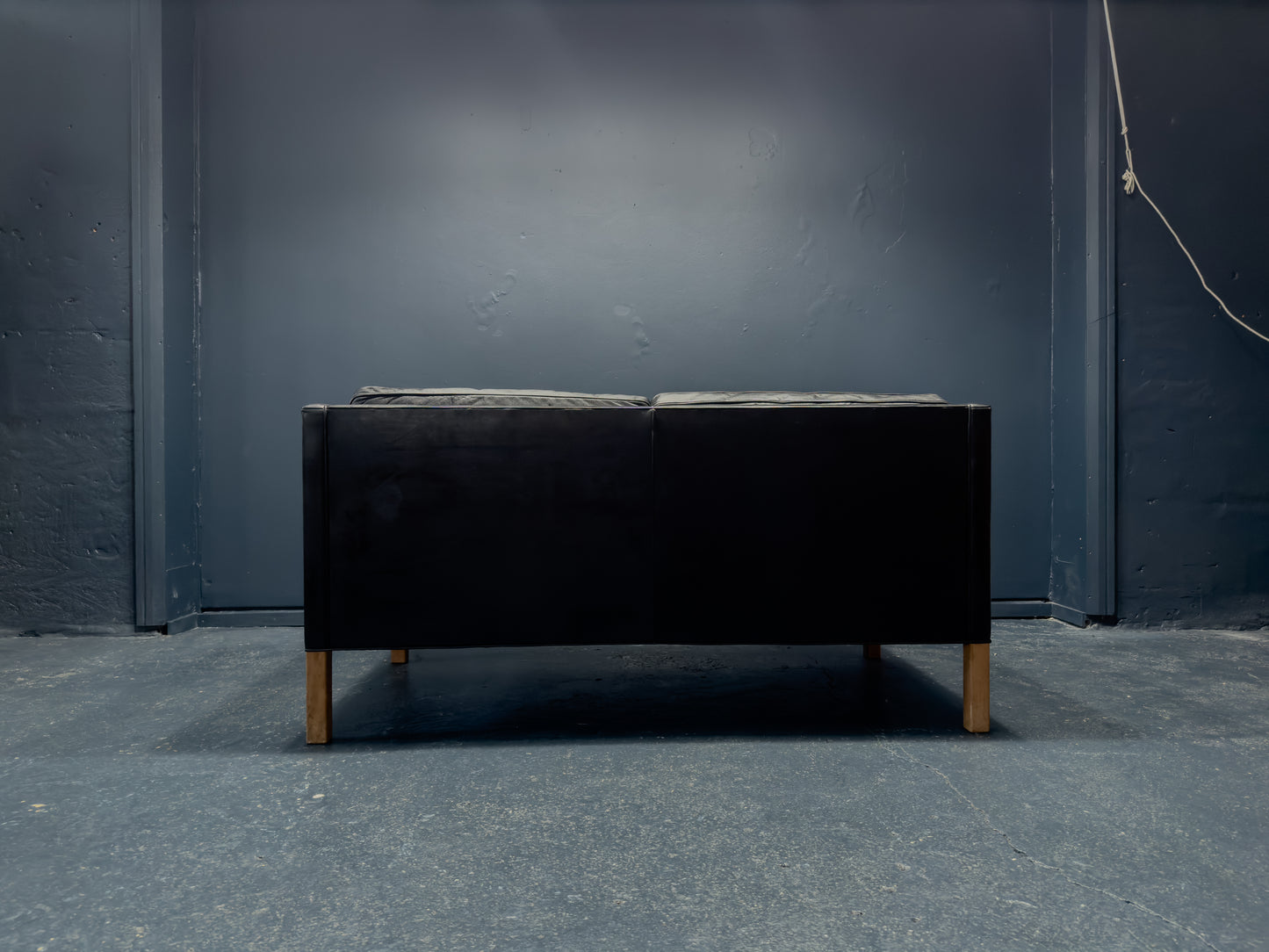 Borge Mogensen Black Leather Sofa