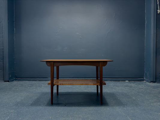 Large Teak and Cane Coffee Table