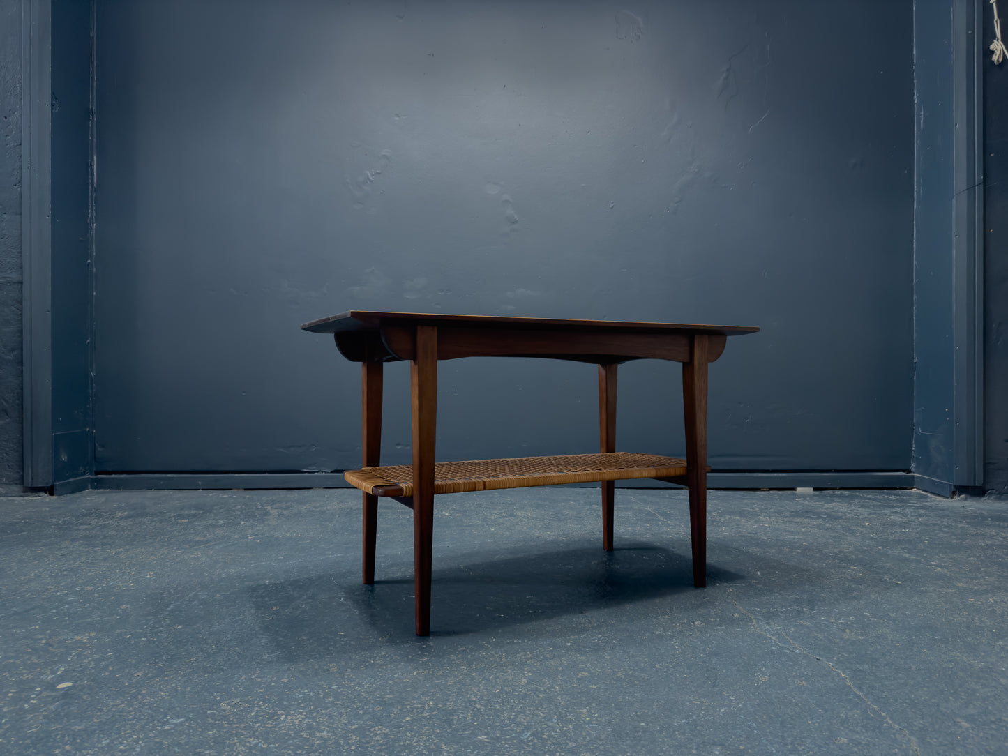 Large Teak and Cane Coffee Table