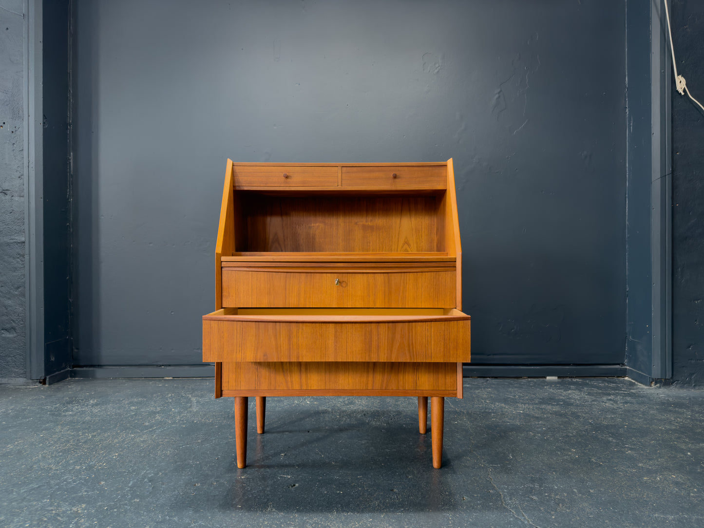 Teak Bureau with Writing Desk