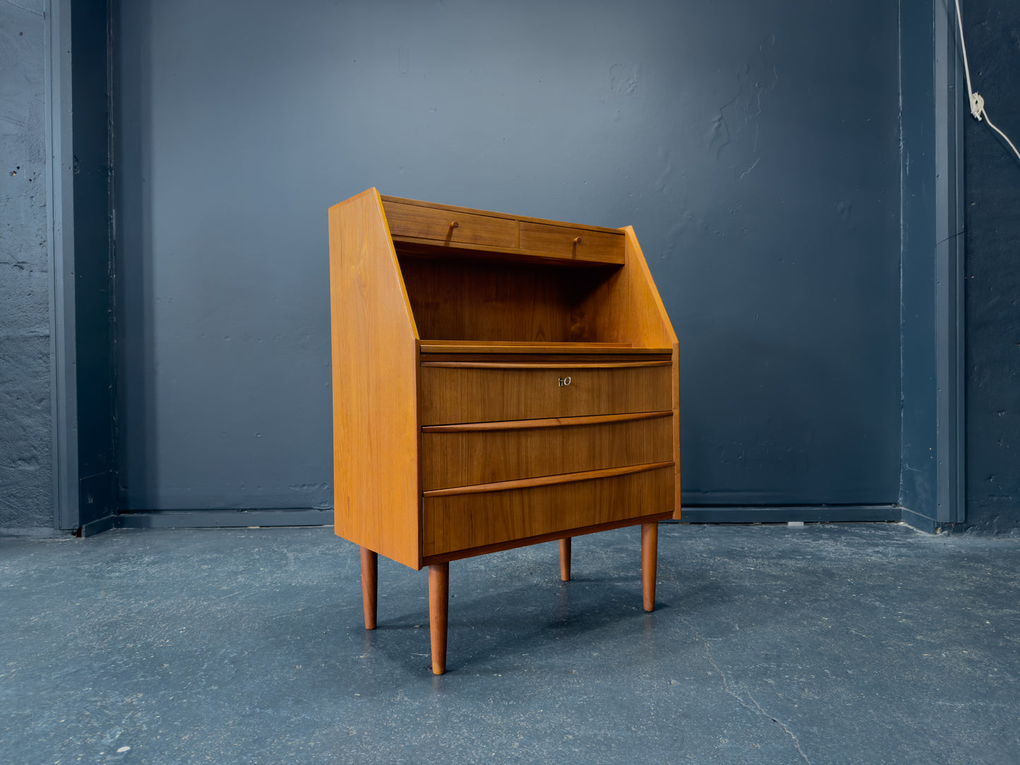 Teak Bureau with Writing Desk