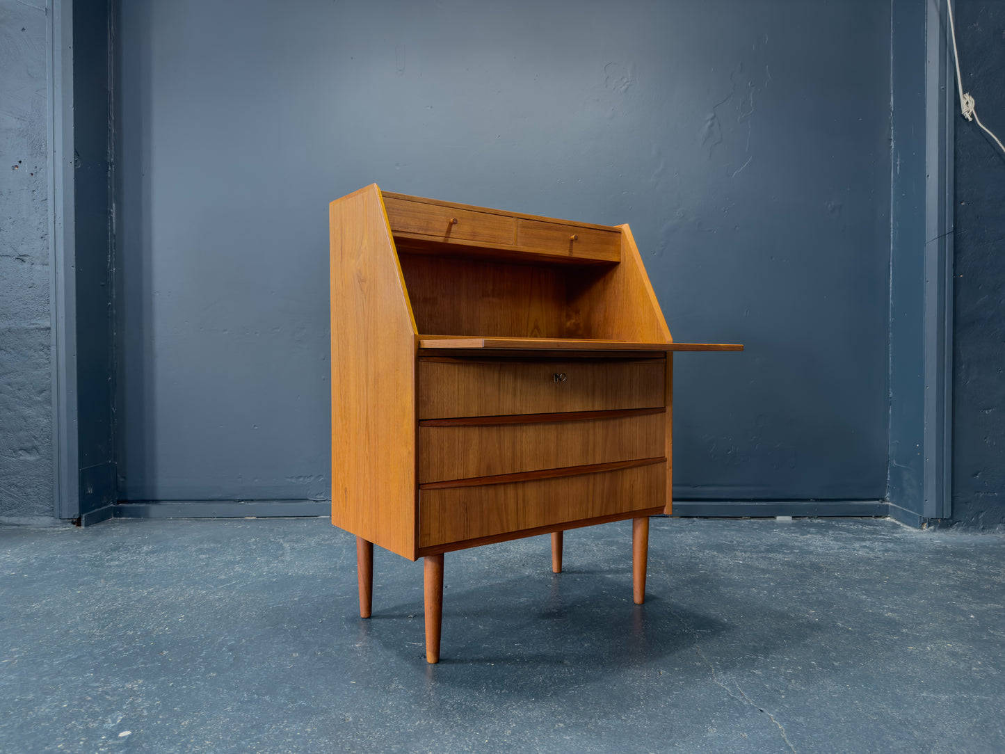 Teak Bureau with Writing Desk