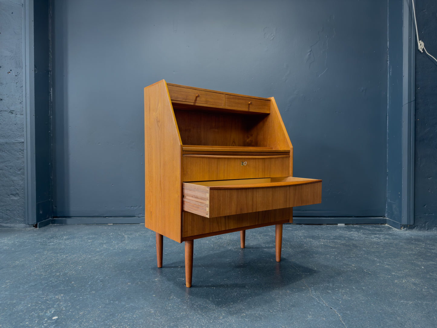 Teak Bureau with Writing Desk