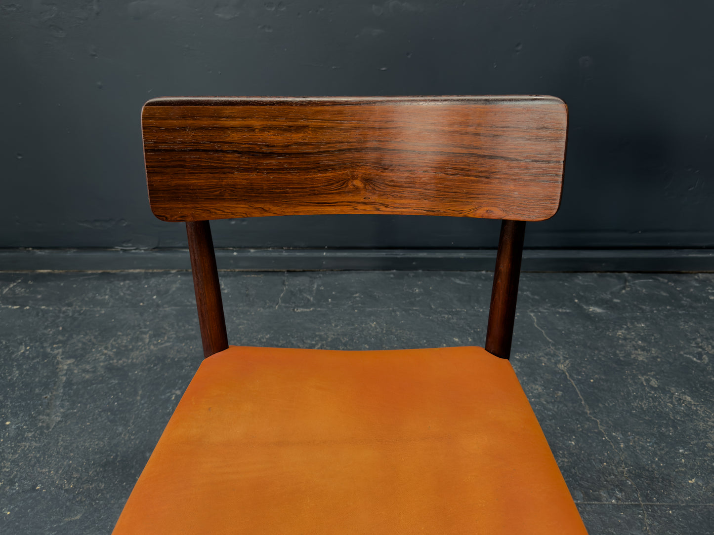 Set of 4 Rosewood and Leather Chairs