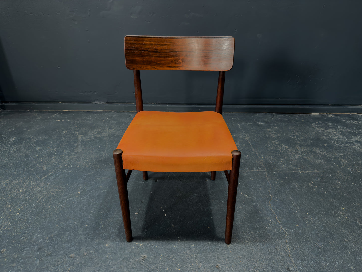 Set of 4 Rosewood and Leather Chairs