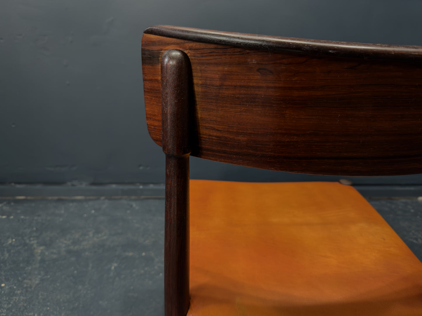 Set of 4 Rosewood and Leather Chairs