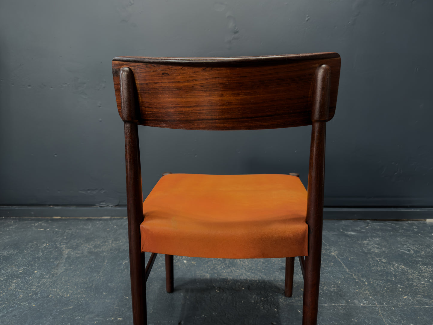 Set of 4 Rosewood and Leather Chairs