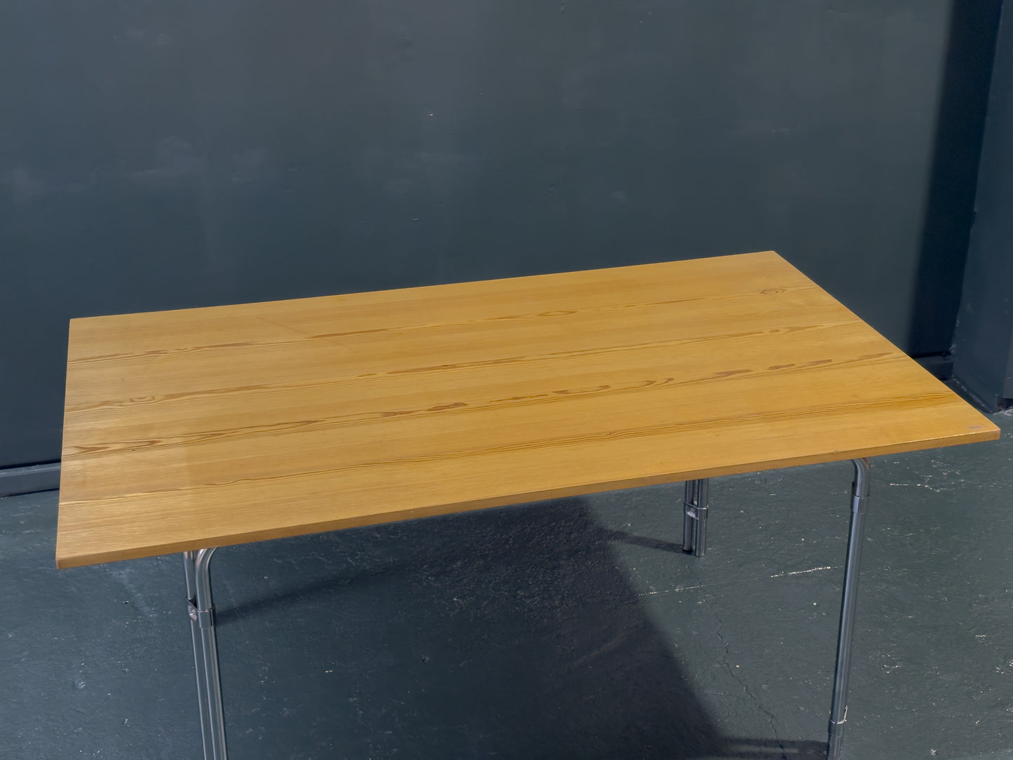 Pine and Chrome Dining Table