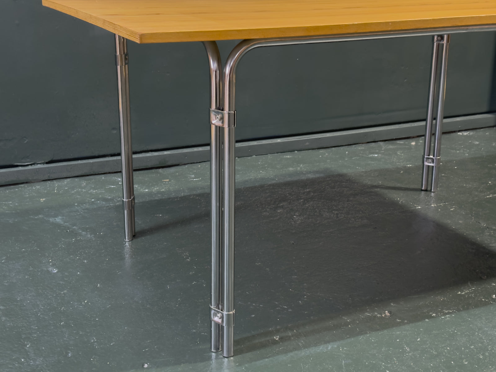 Pine and Chrome Dining Table