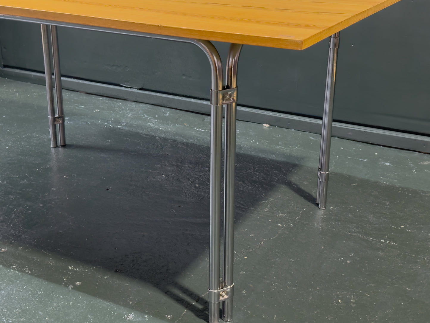 Pine and Chrome Dining Table