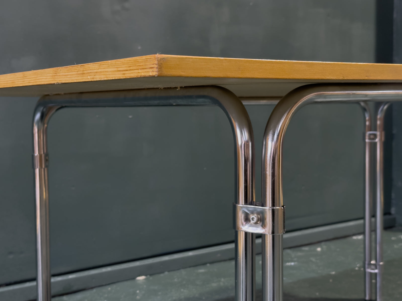 Pine and Chrome Dining Table