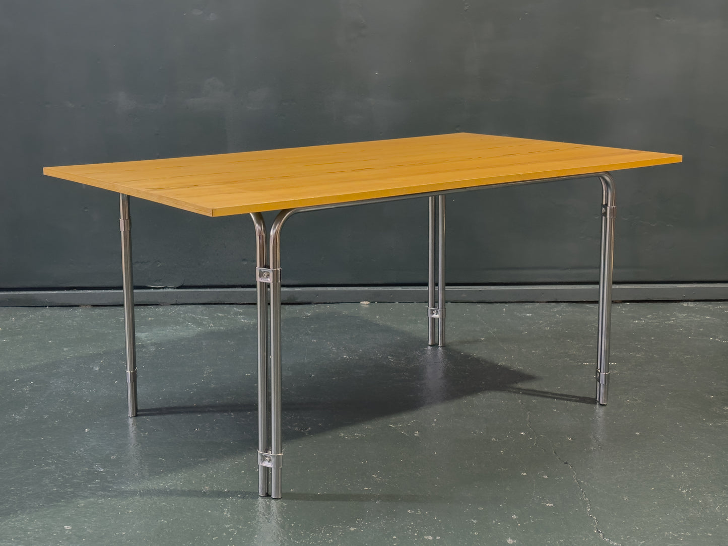 Pine and Chrome Dining Table