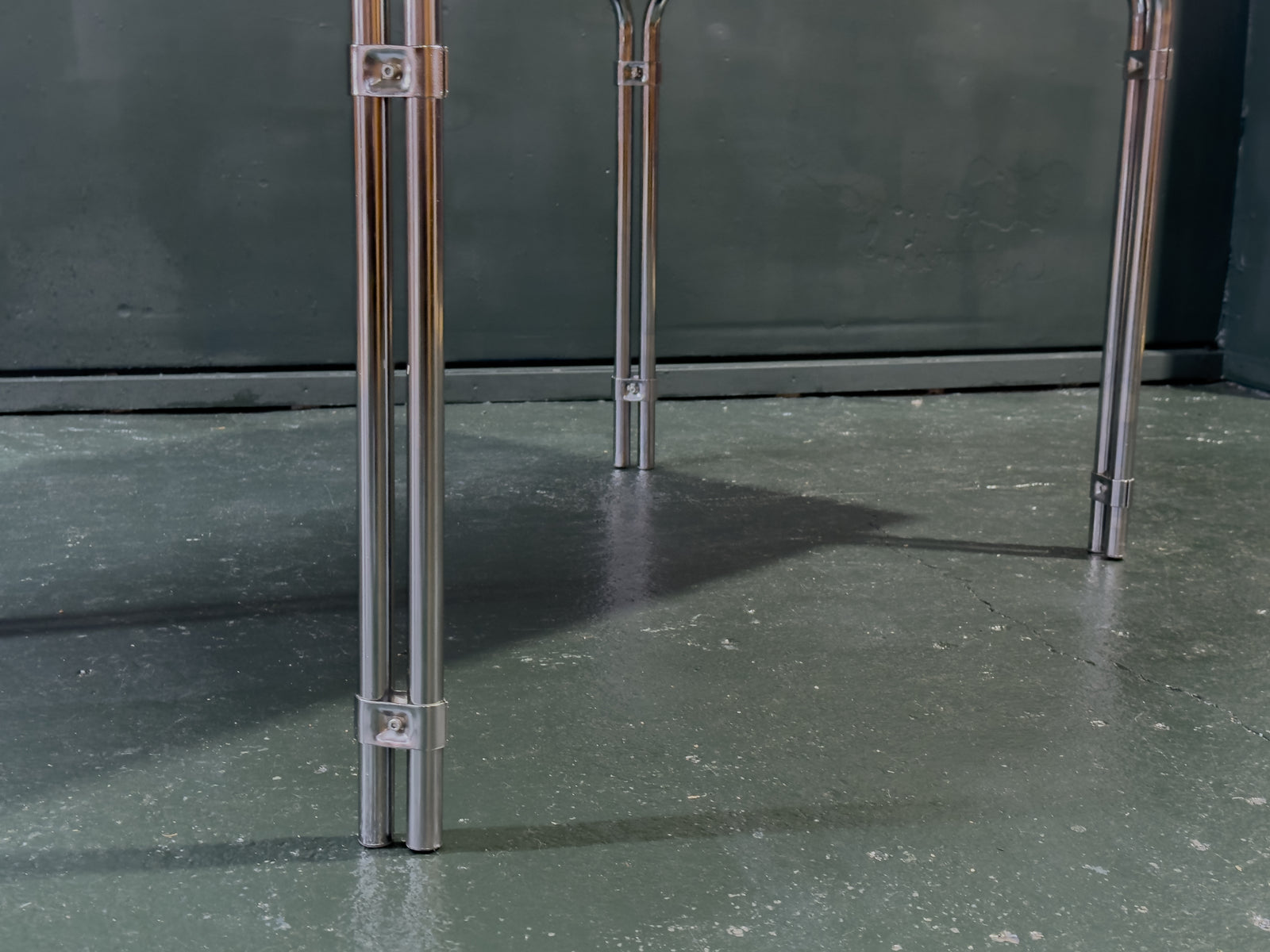 Pine and Chrome Dining Table