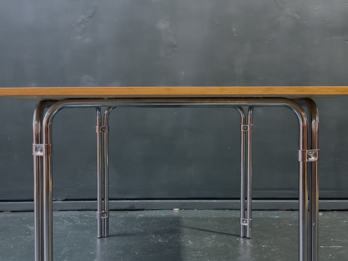 Pine and Chrome Dining Table