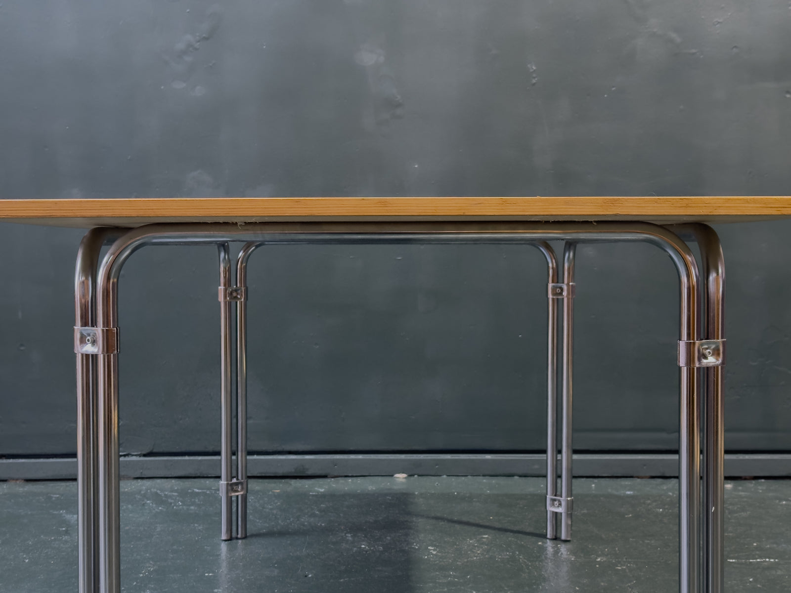 Pine and Chrome Dining Table