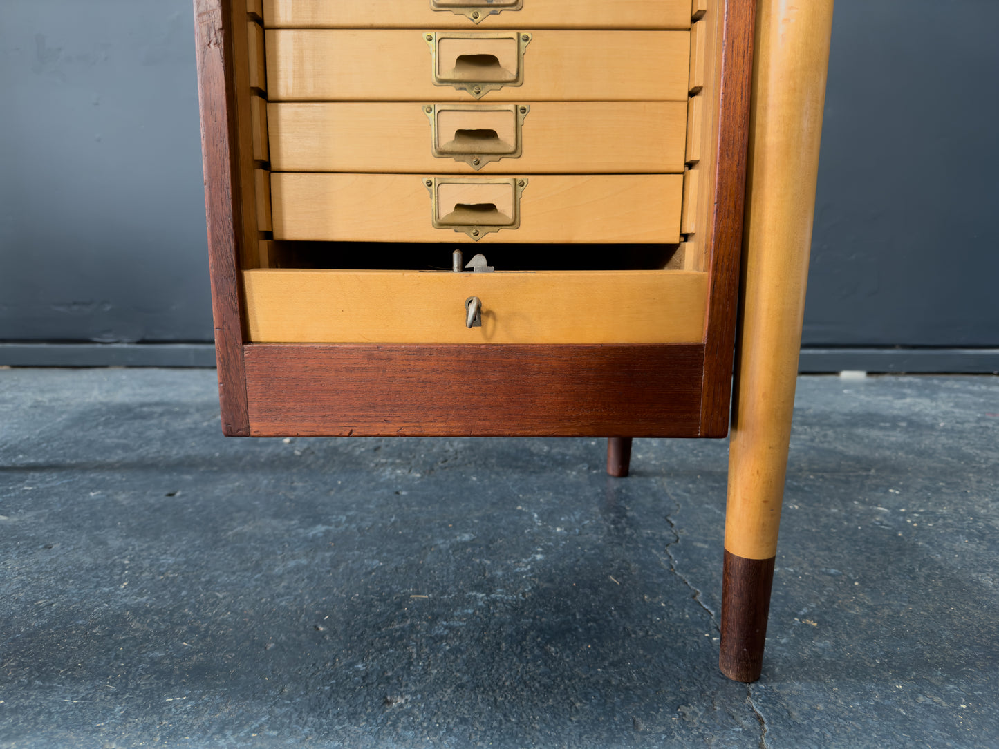 Teak Desk with Tambour Unit