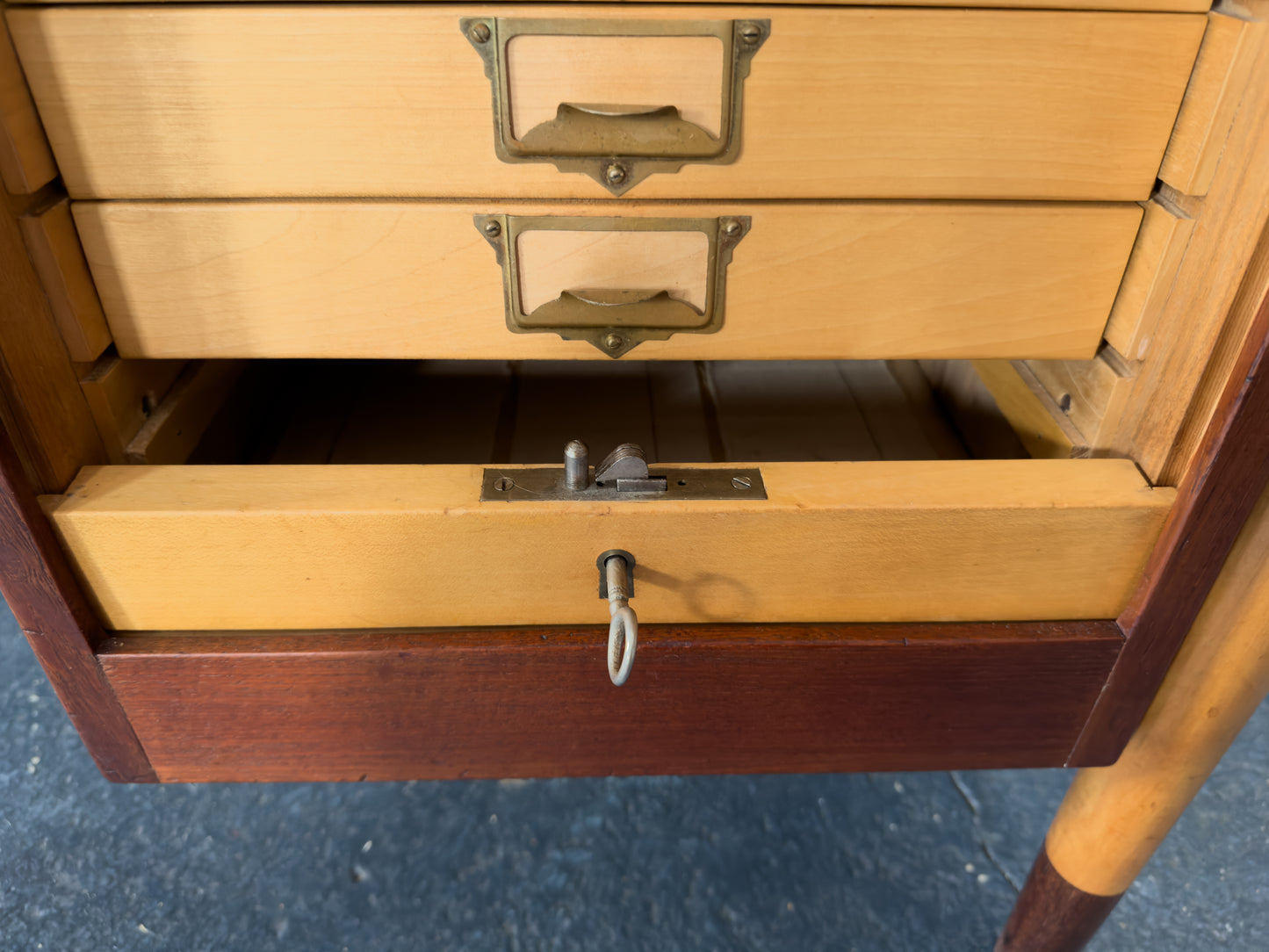 Teak Desk with Tambour Unit