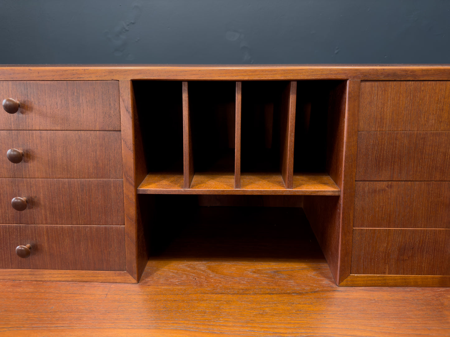 Teak Desk with Tambour Unit