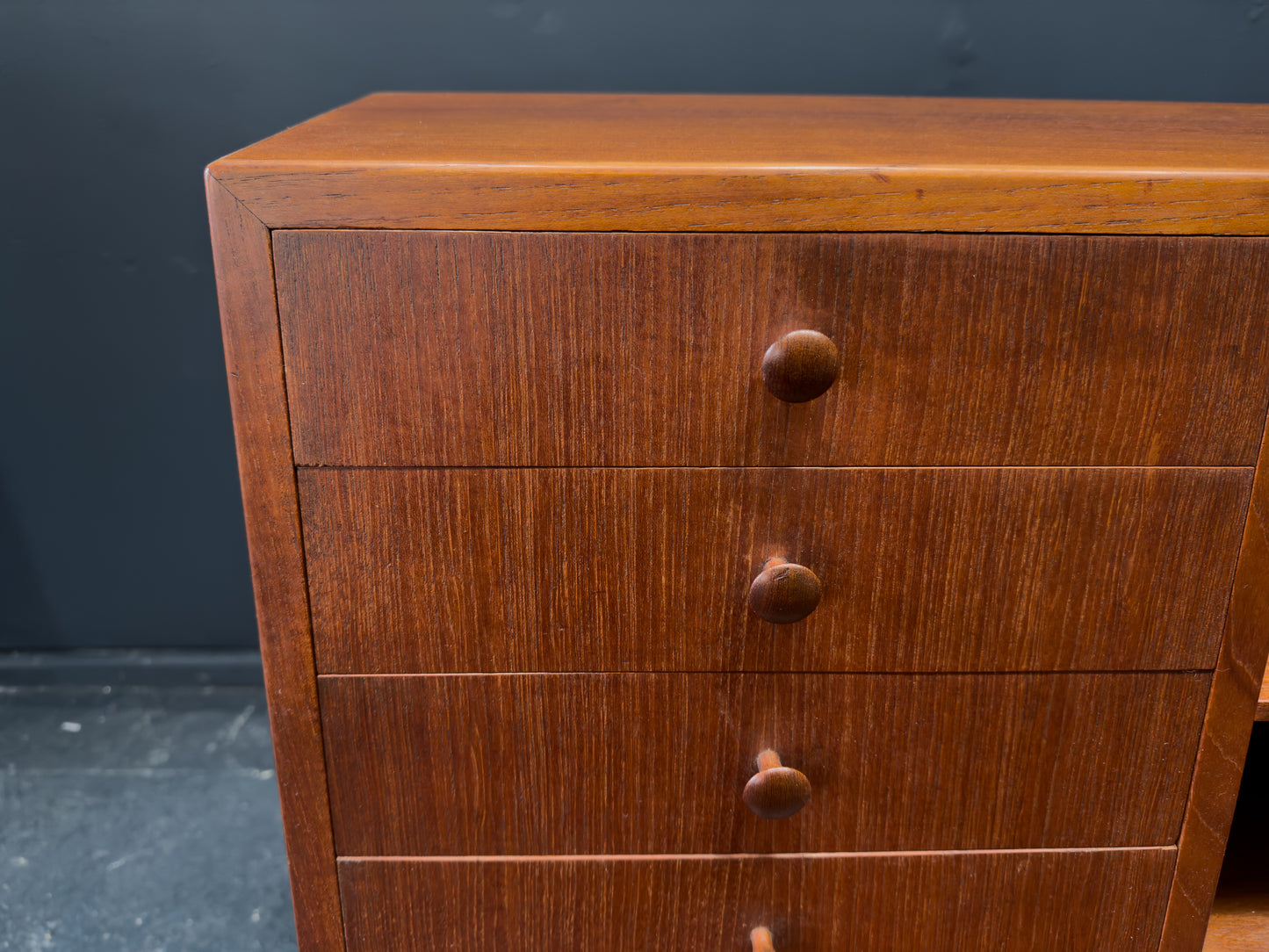 Teak Desk with Tambour Unit