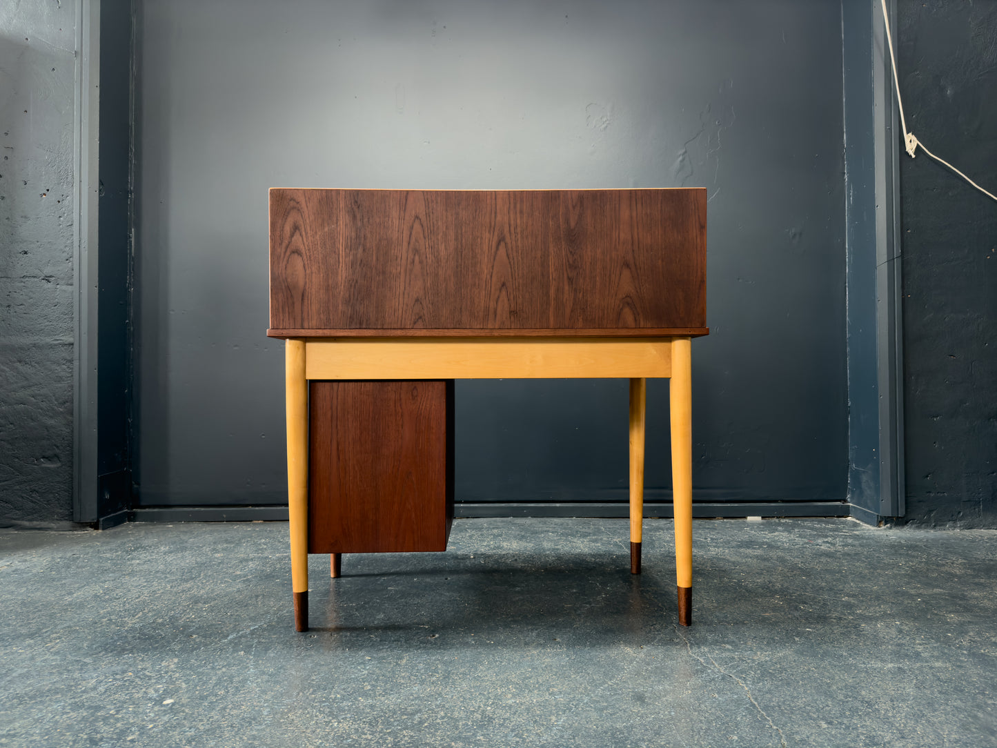 Teak Desk with Tambour Unit