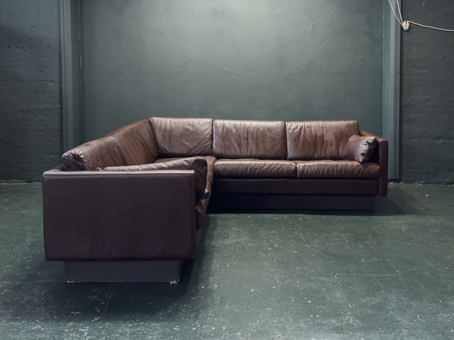 Brown Leather Corner Sofa by Thams Denmark