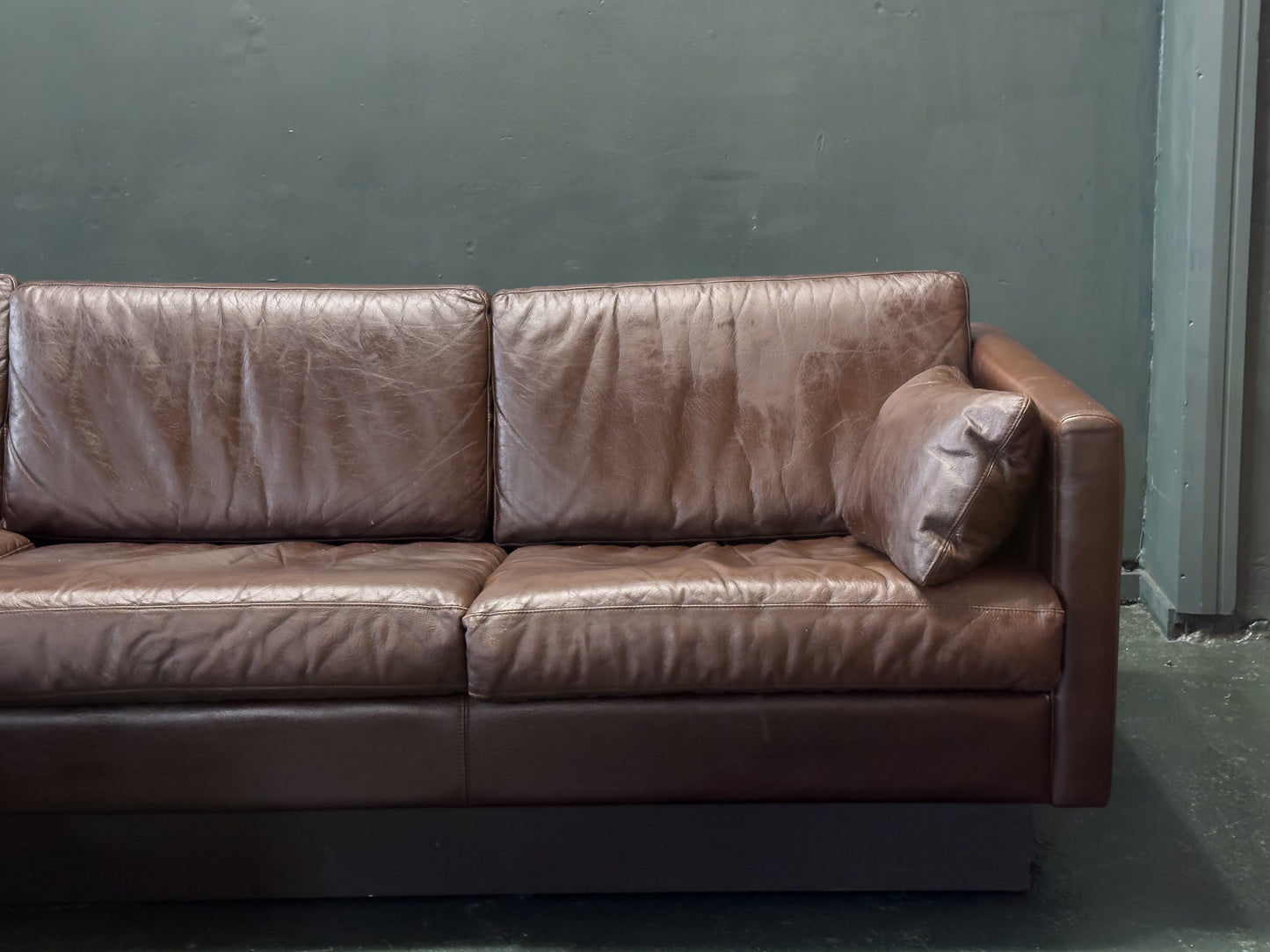 Brown Leather Corner Sofa by Thams Denmark