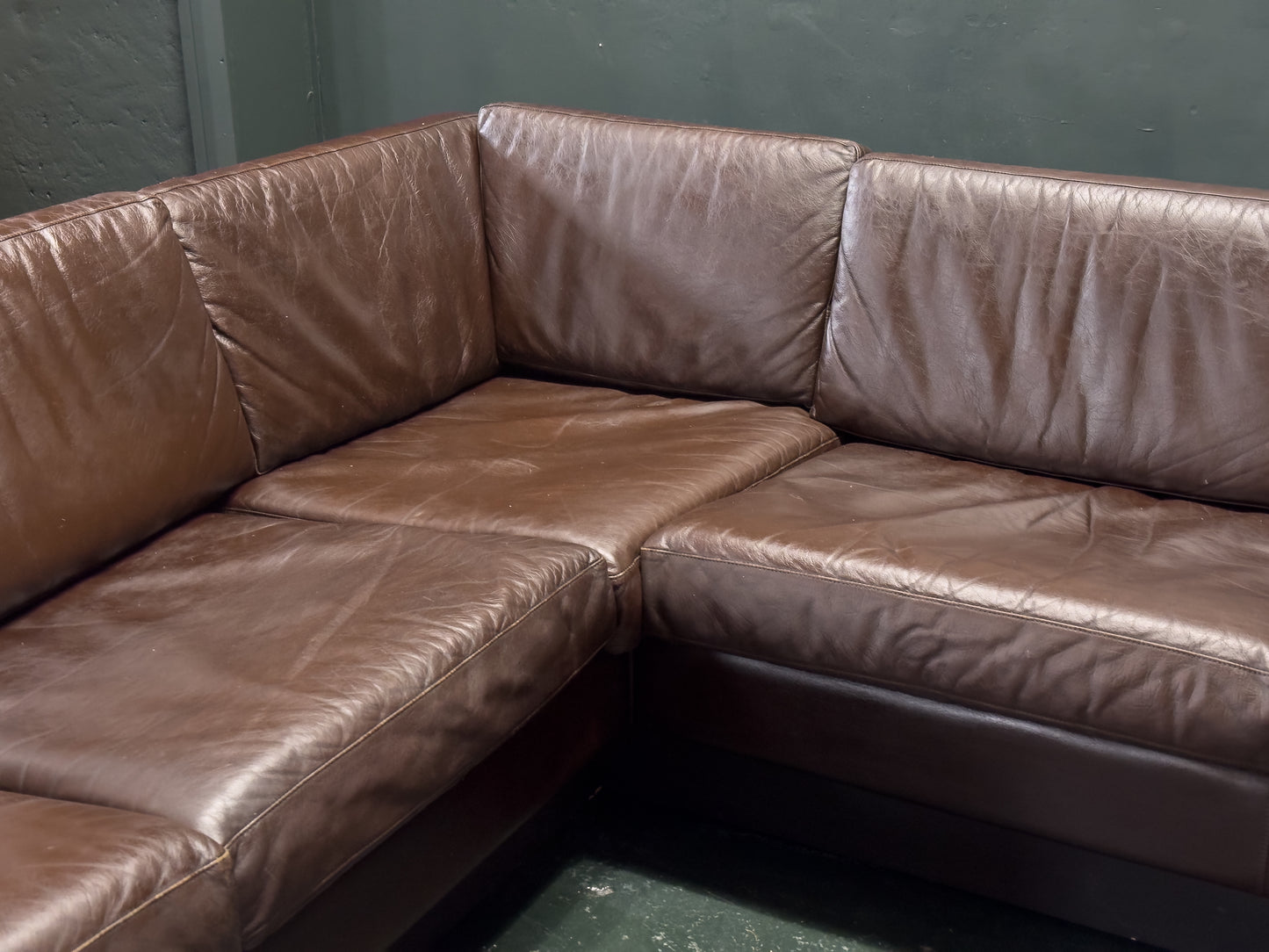 Brown Leather Corner Sofa by Thams Denmark