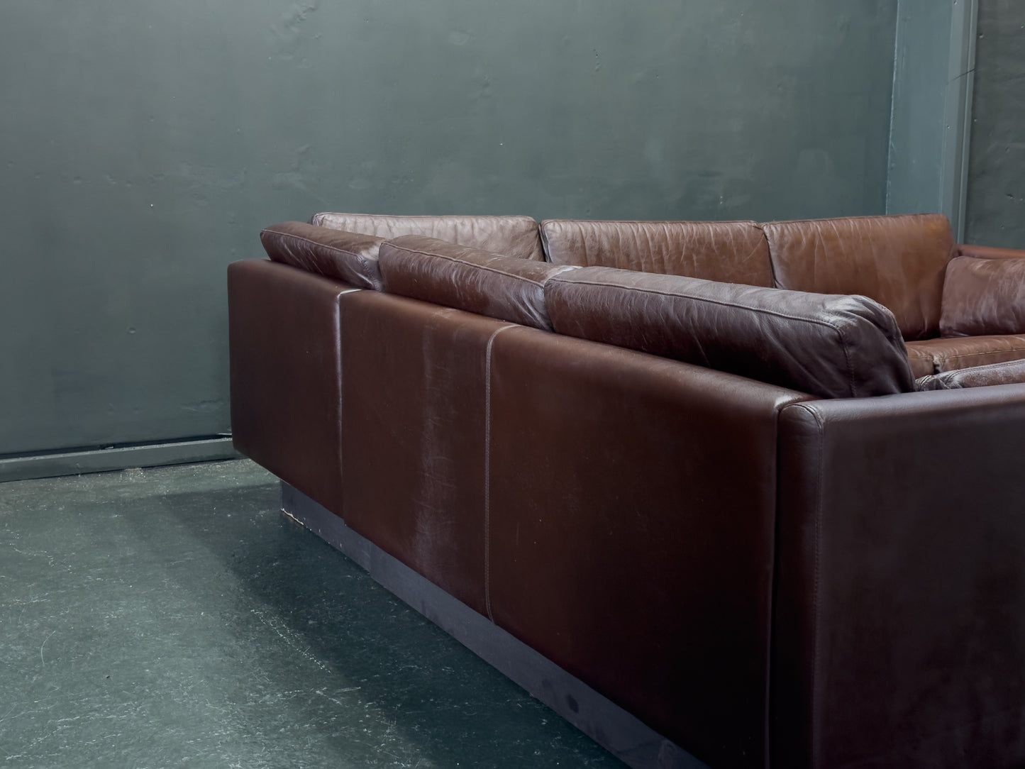 Brown Leather Corner Sofa by Thams Denmark